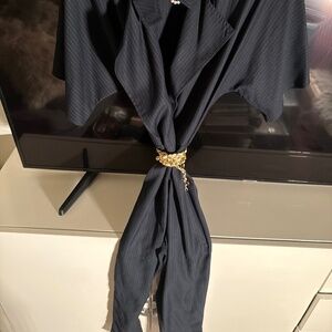 Navy jumper pinstripe